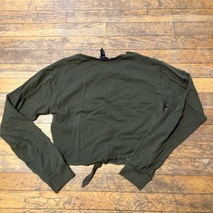 Forever 21 green long sleeve crop, size medium